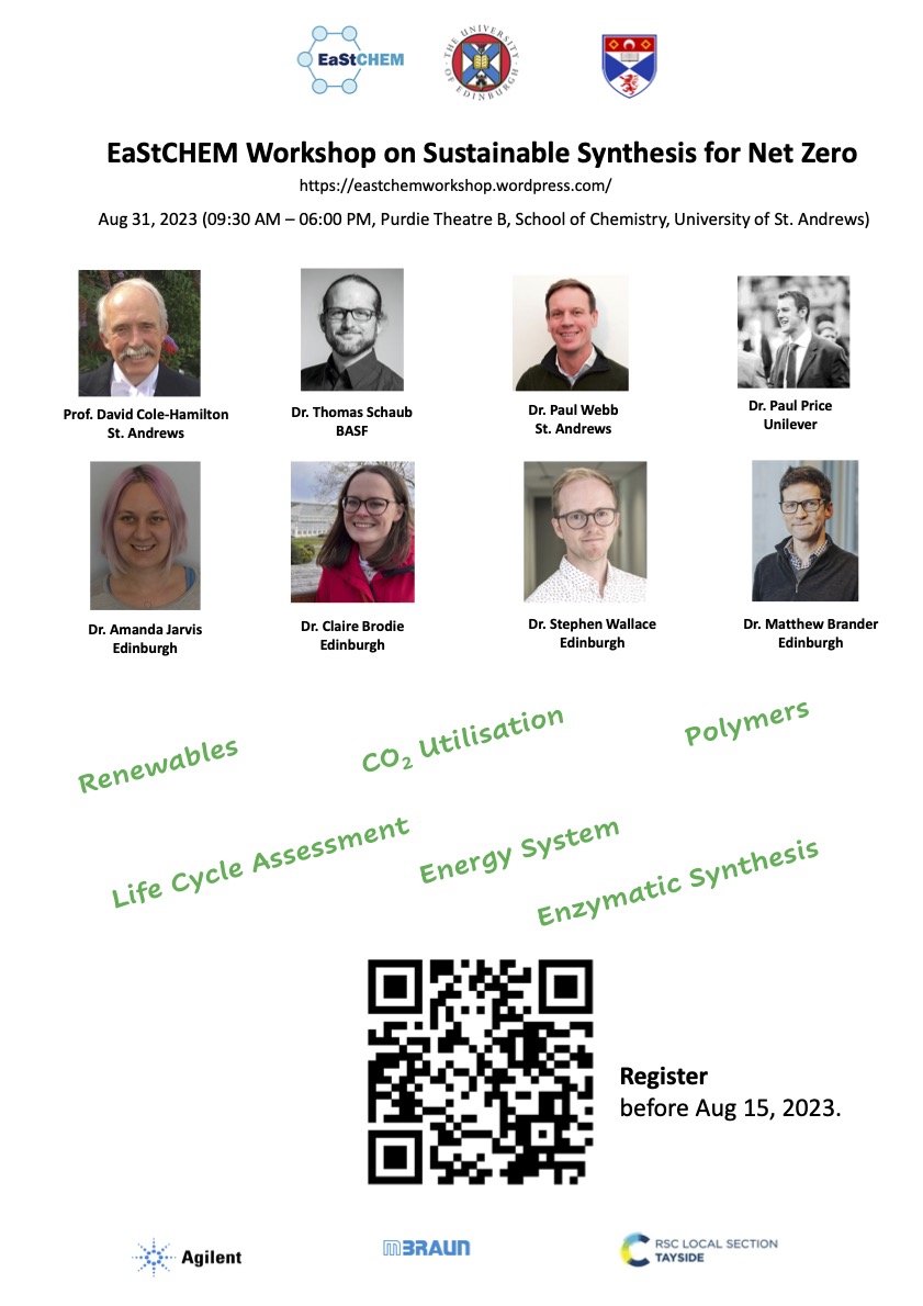EaStChem Workshop on Sustainable Synthesis for Net Zero